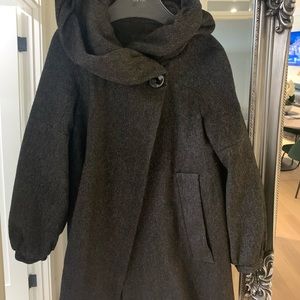 Zara oversized hood coat with bell sleeves.